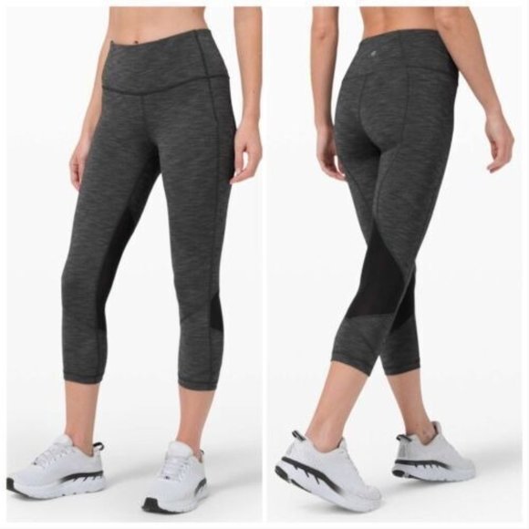 Luluemon Pants - Lululemon Pace Rival High-rise Crop 22” Size 4 Gray Black